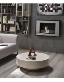 TAVOLINO ROTONDO  IN PIETRA FOSSILE