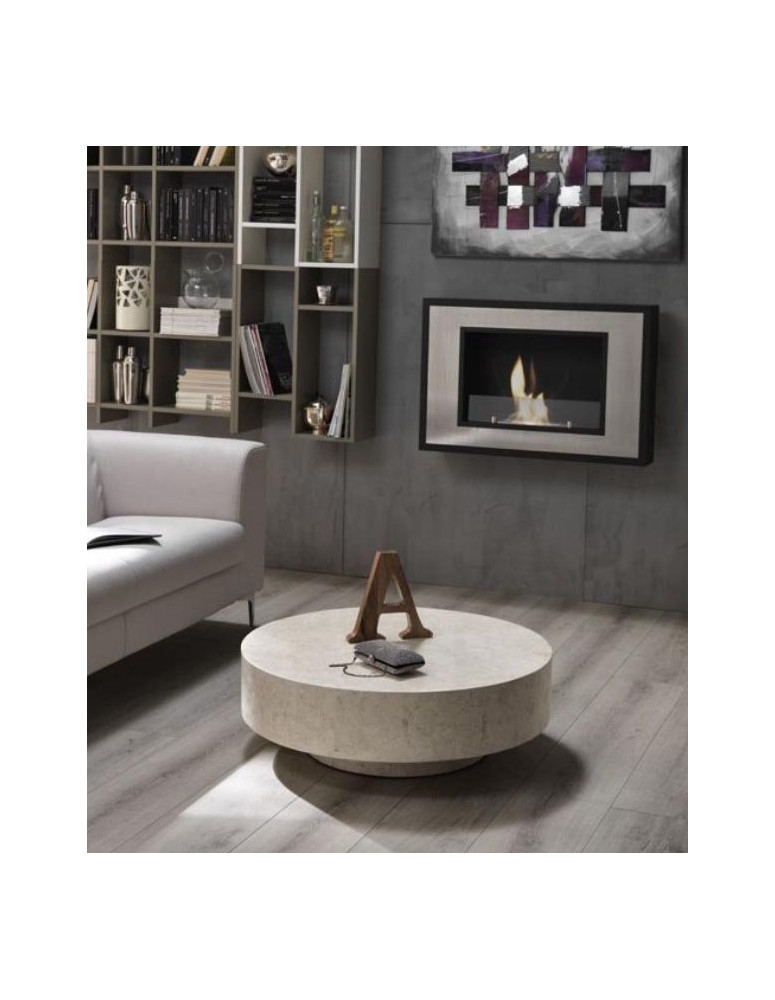 TAVOLINO ROTONDO  IN PIETRA FOSSILE