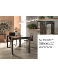 TAVOLO GAMBE IN PIETRA FOSSILE COLORE SNAKE SKIN