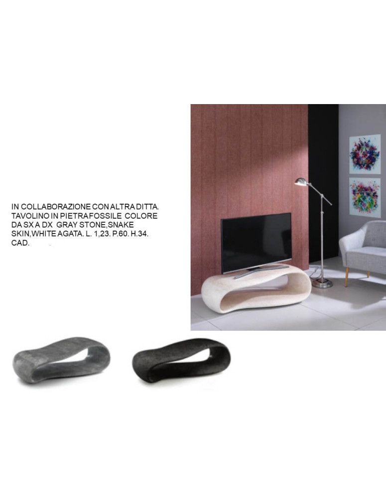 TAVOLINO IN PIETRA FOSSILE