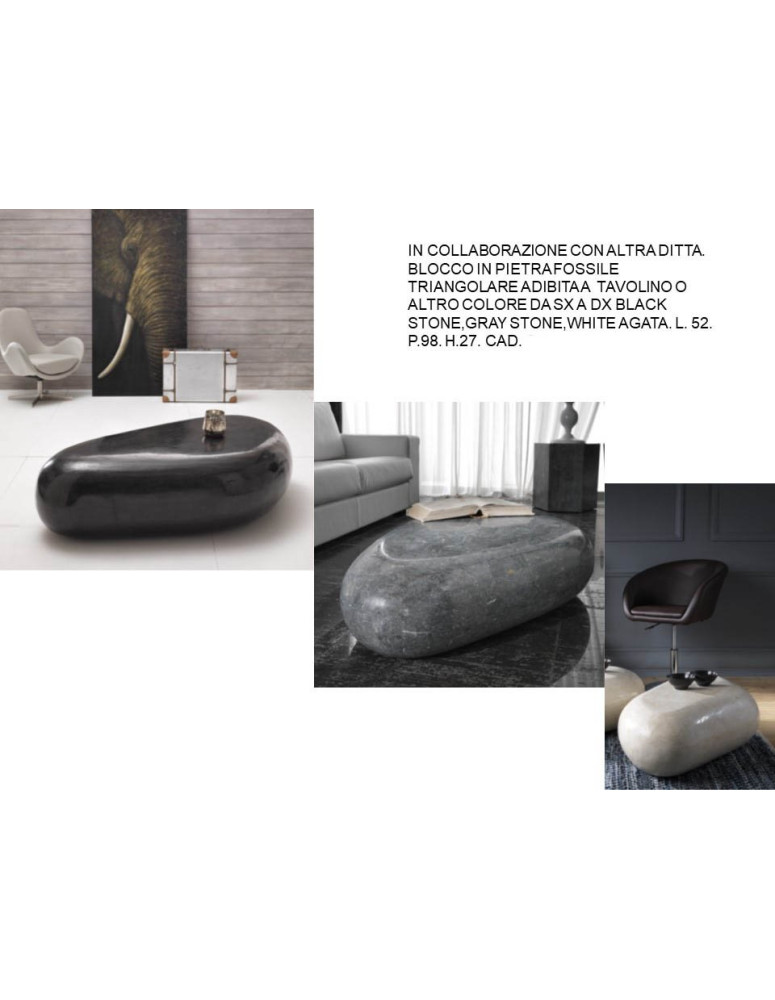 BLOCCO IN PIETRA FOSSILE A TRE ANGOLI