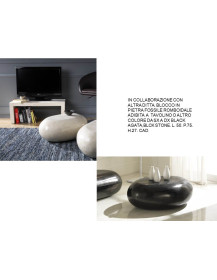 BLOCCO IN PIETRA FOSSILE ROMBOIDALE ADIBITA A TAVOLINO