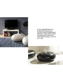 BLOCCO IN PIETRA FOSSILE ROMBOIDALE ADIBITA A TAVOLINO