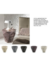 TAVOLINO  PIETRA FOSSILE ESAGONALE VARI COLORI