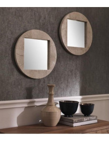 SPECCHIERA PIETRA FOSSILE ROTONDA CON SPECCHIO QUADRATO