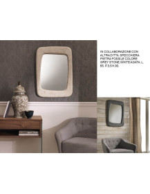 SPECCHIERA  PIETRA FOSSILE RETTANGOLARE CON INTERNO ANGOLI DISUGUALI