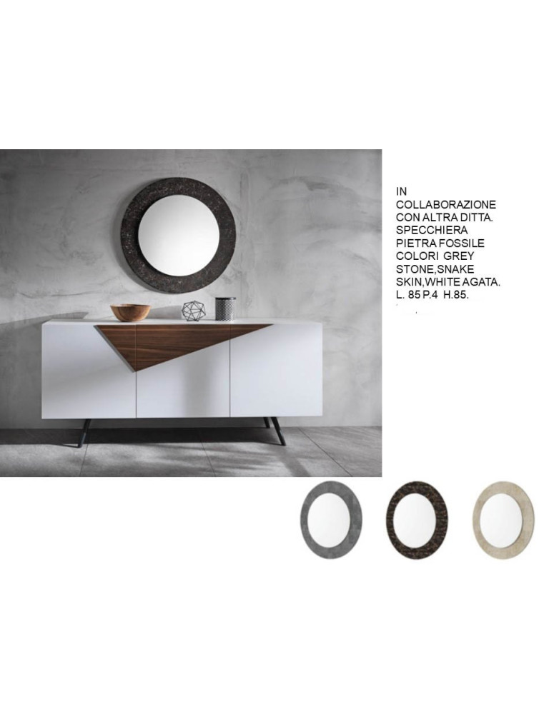 SPECCHIERA PIETRA FOSSILE ROTONDA