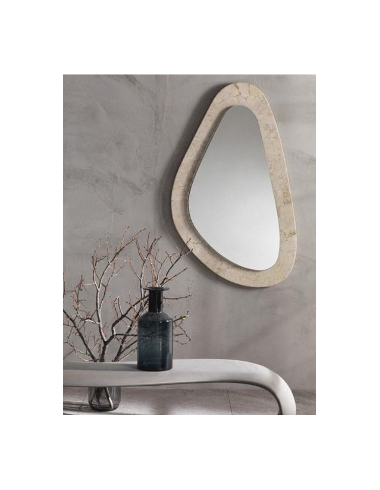 SPECCHIERA  PIETRA FOSSILE A GOCCIA DISUGUALE