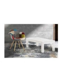 TAVOLINO A RETTANGOLO E QUADRATI IN ABETE SPAZZOLATO BIANCO