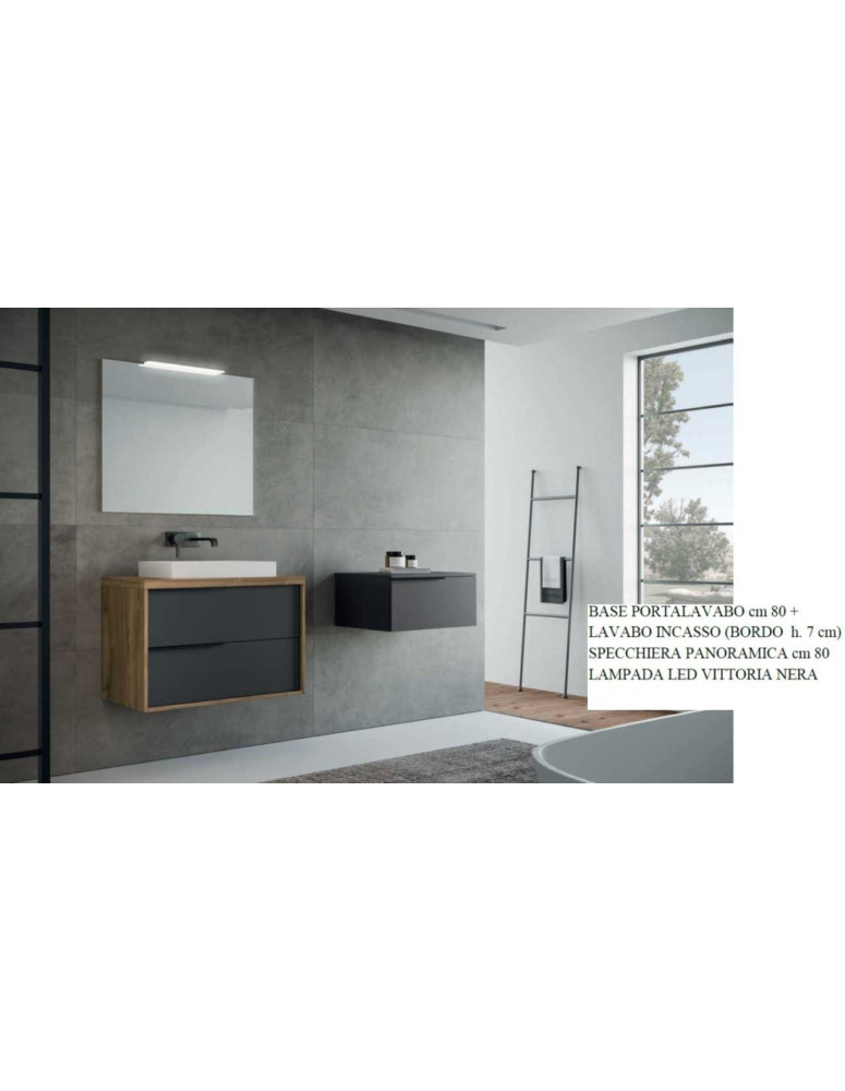 BAGNO SOSPESO CON SPECCHIERA