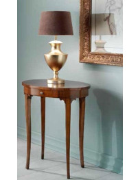 TAVOLINO OVALE 1 CASSETTO  CON RIPIANO INTARSIATO