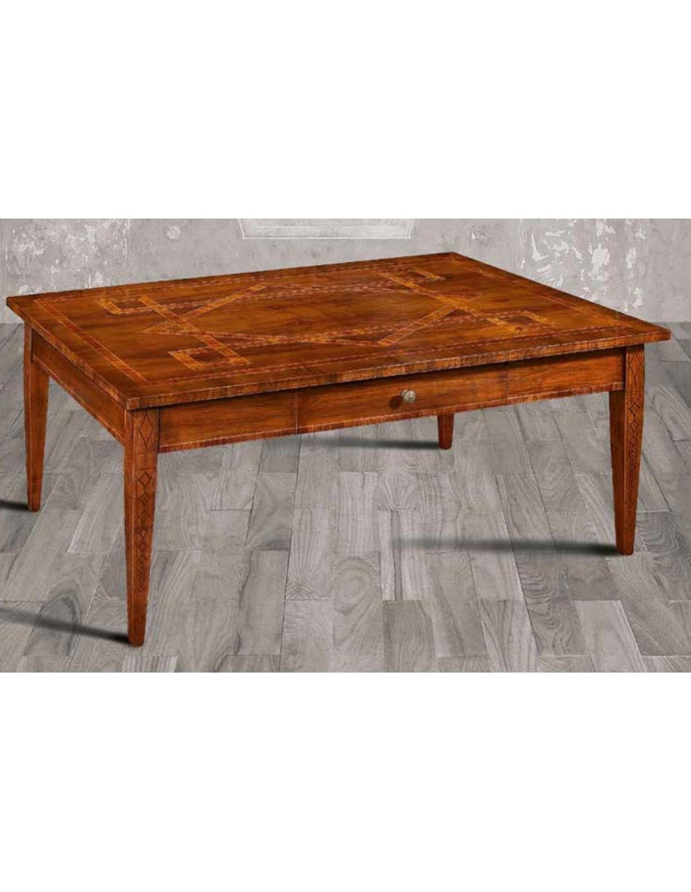 TAVOLINO DA SALOTTO  INTARSIATO 1  CASSETTO