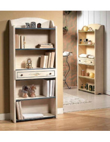 ETAGERE 1 CASSETTO  LACCATA AVORIO FILO VERDE