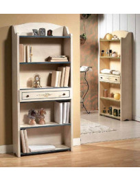 ETAGERE 1 CASSETTO  LACCATA AVORIO FILO VERDE