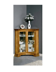 VETRINA ANGOLO SAGOMATO BASSA 2 PORTE CON VETRI