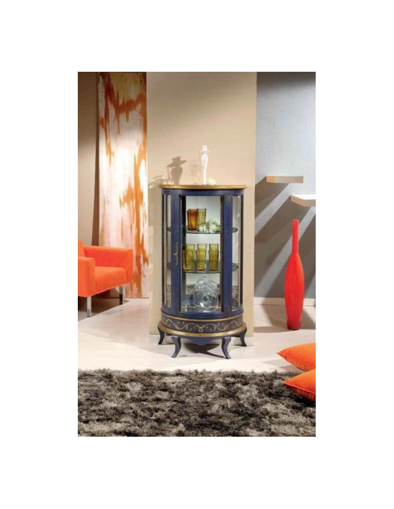 VETRINA  SEMICERCHIO CON CASSETTO BASSO CON  VETRI