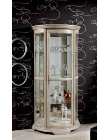 VETRINA  SEMICERCHIO GRANDE CON VETRI PATINATA