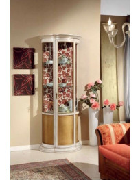 VETRINA SAGOMATA  CON PANNELLI E VETRI LACCATA