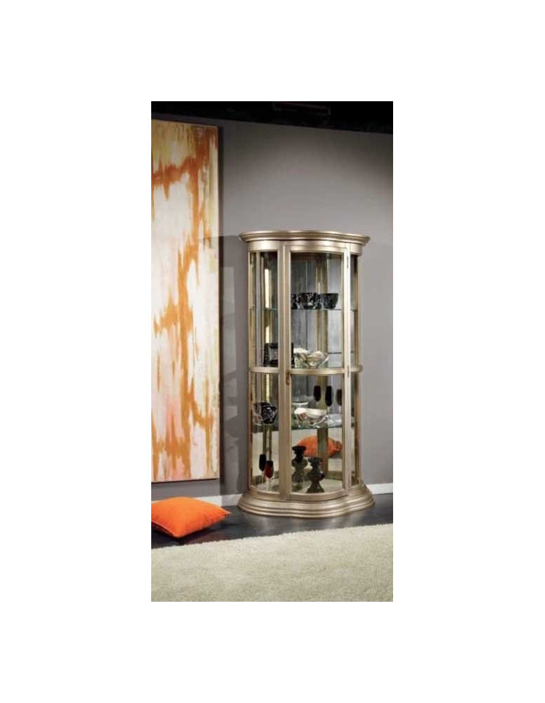 VETRINA  SAGOMATA CON PANNELLI  E VETRI