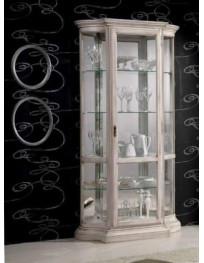 VETRINA  SAGOMATA  CON PANNELLI  E VETRI