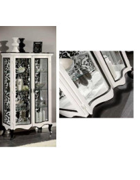 VETRINA SAGOMATA  A DUE ANTE CON VETRI SAGOMATI