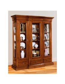 VETRINA 3 PORTE  PIU 3 CASSETTI CON CORPO AVANZATO VERNICIATA