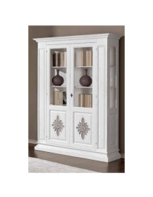 VETRINA 2 PORTE  INTAGLIO MARGHERITA LACCATA