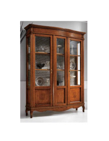 VETRINA 2 PORTE CON VETRI CURVI  CON LESENA CENTRALE VERNICIATA