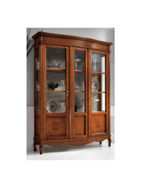 VETRINA 2 PORTE CON VETRI CURVI  CON LESENA CENTRALE VERNICIATA