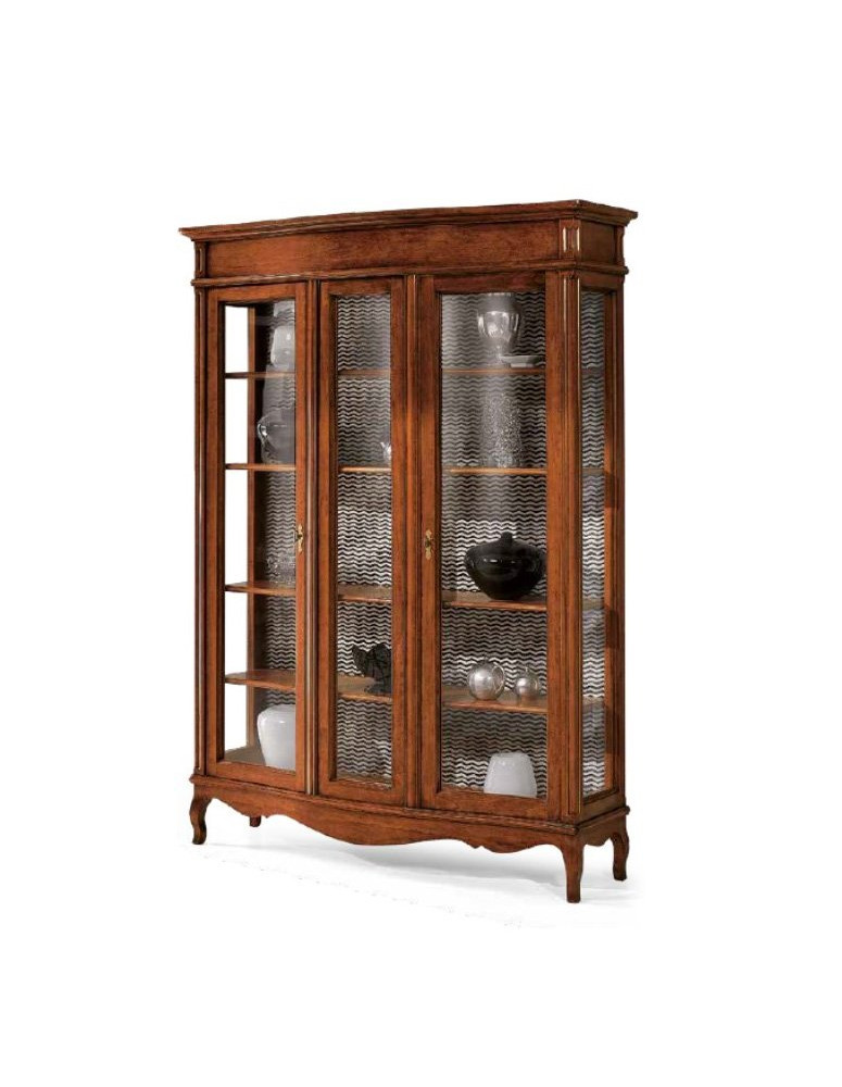 VETRINA 2 PORTE CON LESENA CENTRALE VERNICIATA