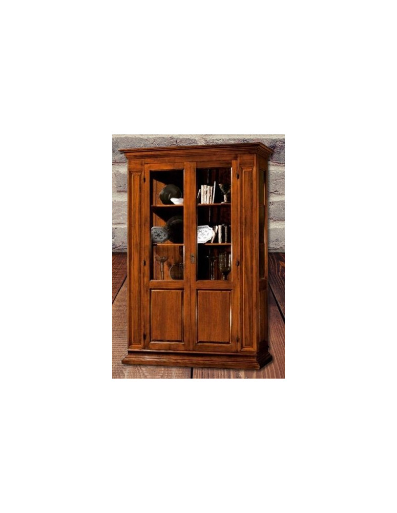 VETRINA 2 PORTE CON LESENE LATERALI VERNICIATA
