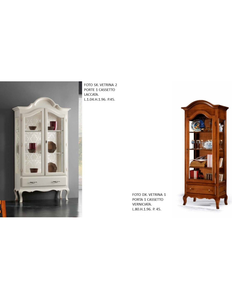 VETRINA 1 PORTA 1 CASSETTO VERNICIATA