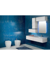 BAGNO SOSPESO A DUE ELEMENTI E PENSILI A VASISTAS