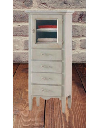 VETRINETTA 1 PORTA CON 4 CASSETTI LACCATA.