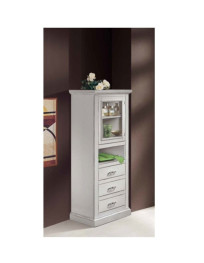 VETRINETTA  1 PORTA E 3 CASSETTI LACCATA PATINATA