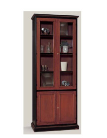 LIBRERIA 2  VANI DUE ANTE E DUE ANTE A VETRO  ANTICHIZZATA