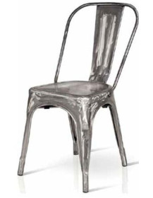 SEDIA IN ACCIAIO ANTICATO