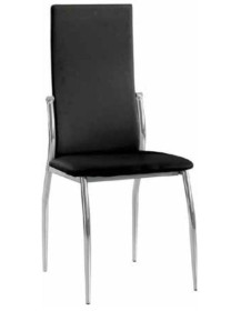 SEDIA IN ACCIAIO CROMATO IN ECOPELLE