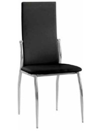 SEDIA IN ACCIAIO CROMATO IN ECOPELLE