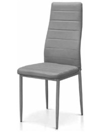 SEDIA  IN  ACCIAIO CROMATO IN ECOPELLE