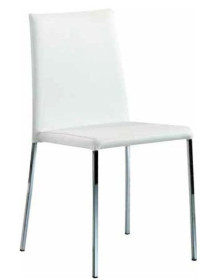 SEDIA  IN  ACCIAIO CROMATO IN ECOPELLE