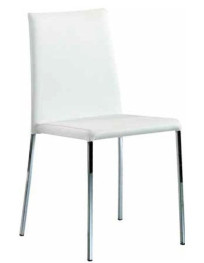 SEDIA  IN  ACCIAIO CROMATO IN ECOPELLE