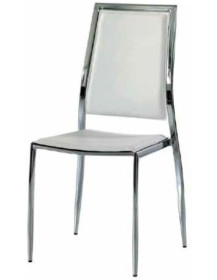 SEDIA  IN  ACCIAIO CROMATO IN ECOPELLE