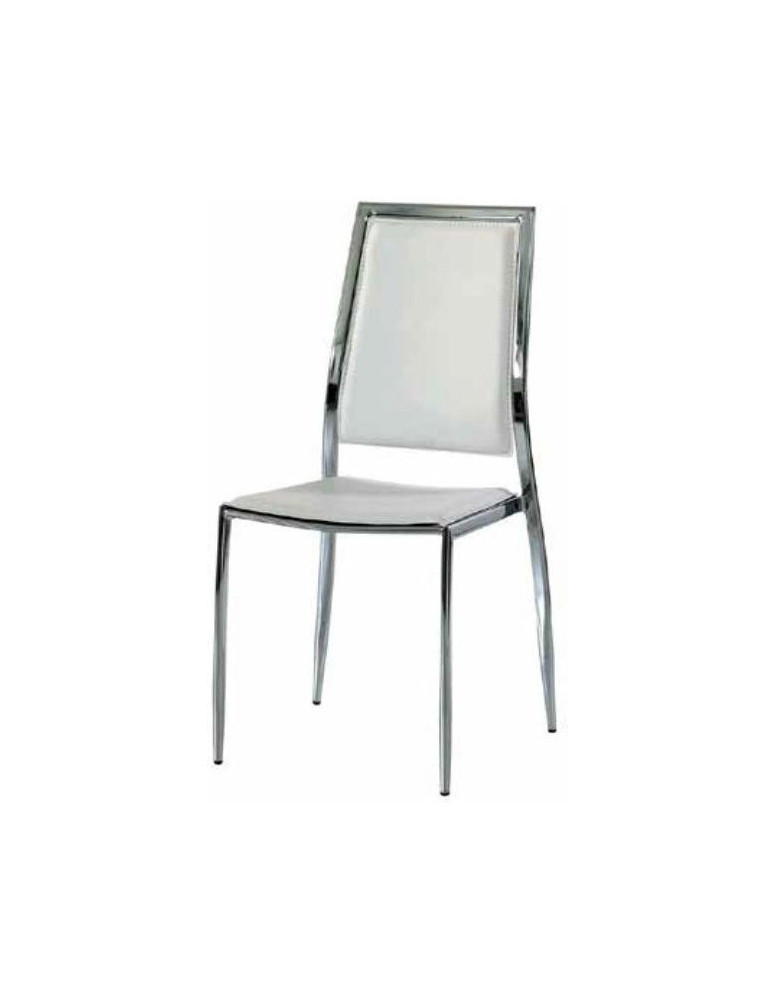 SEDIA  IN  ACCIAIO CROMATO IN ECOPELLE