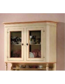 VETRINA 2 PORTE LACCATA AVORIO CON FILO OCRA