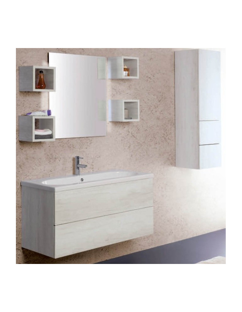 BAGNO SOSPESO CON LAVELLO IN CERAMICA  CON VANI A GIORNO