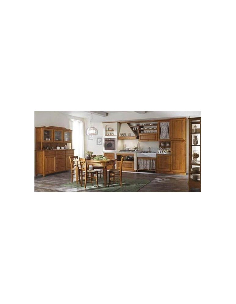 CUCINA IN MURATURA SU MISURA IN ROVERE CHIARO