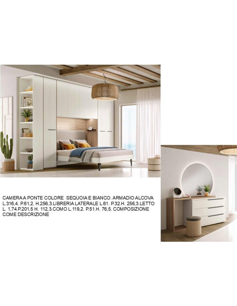 CAMERA A PONTE COLORE  SEQUOIA E BIANCO