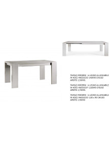 TAVOLO MODERNO in LEGNO ALLUNGABILE IN NOCE MASSICCIO