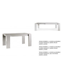 TAVOLO MODERNO in LEGNO ALLUNGABILE IN NOCE MASSICCIO